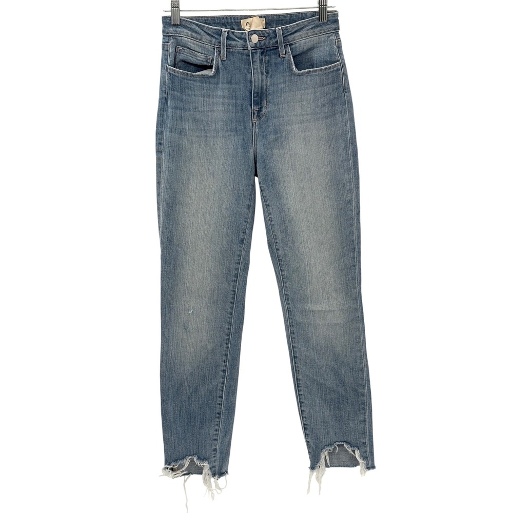 L'Agence Jeans High Rise Skinny Raw Hem Light Blue Women Size‎ 26